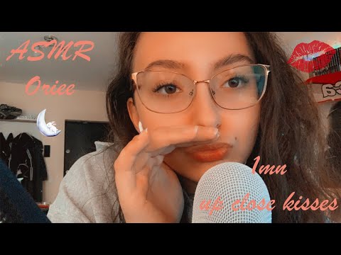 1mn ASMR up close cupped kisses 💋