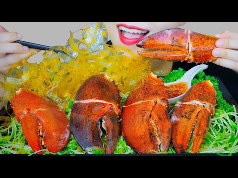 ASMR VIETNAMESE RICE PAPPER X LOBSTER CLAWS X SPROUTS SALAD EATING SOUND | LINH-ASMR