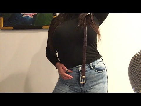 ASMR denim jeans and BELT scratching part 2! With pockets and zipper too