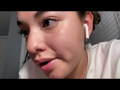 ASMR gum chewing, face brushing, “relax,” “everything is going to be okay”