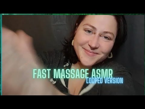 ASMR Fast and Aggressive Massage 🖤💤 Face, Neck, Arms and Shoulder Massage - Looped