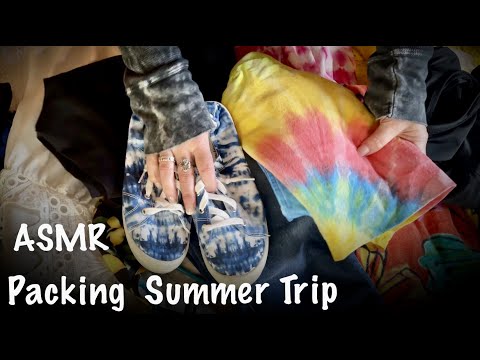 ASMR Request! Packing for summer trip! (No talking) Clothes, shoes, jewelry & cosmetics!