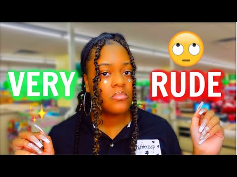 ASMR ✨Rude Dollar Tree Cashier 🙄 Grocery Store Check Out RP (✨she wants to fight✨)