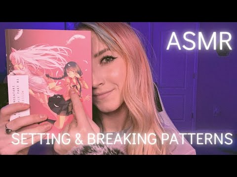 ASMR - Setting & Breaking Patterns For Relaxation (book tapping & soft music)