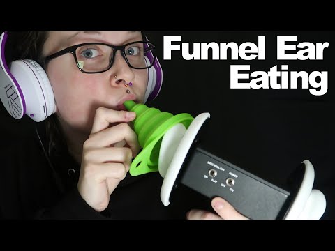ASMR Funnel Ear Eating [& Mouth Sounds]