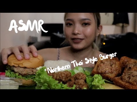 ASMR Northern Thai Style Burger (EATING SOUNDS)😋| HANNA ASMR