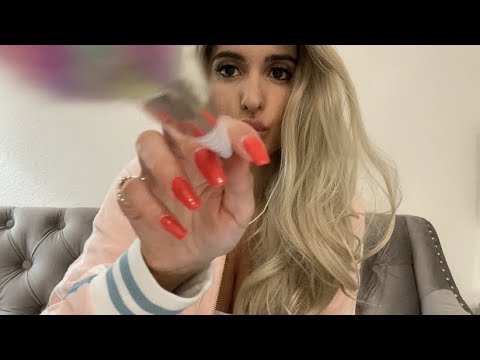 ASMR Positive Affirmations for you while brushing the camera (whispered) up close personal attention
