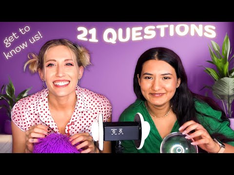 ASMR 🙋‍♀️ 21 Questions, GTK Vinni & Ashley 🥰 3Dio with Soft Whispers & Triggers 🫶