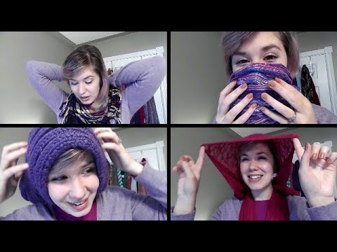 ASMR My Scarf Collection - Trying On, Fabric Sounds, Rambles