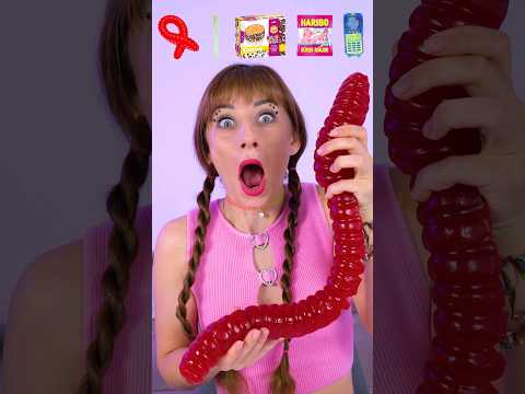 ASMR Emoji Giant Gummy Worm, Ice Cream Mukbang #shorts