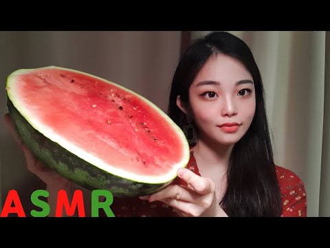 ASMR 수박 복숭아 먹방🍉 사각사각과 입소리 Watermelon Peach Eating Sound mouth sounds Mukbang